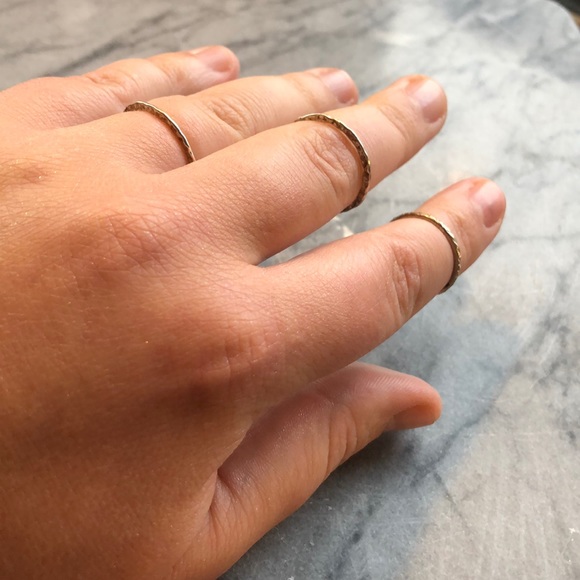 Three hammered sterling silver rings - Picture 5 of 6